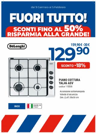 PIANO COTTURA DE LONGHI YAL46ASV